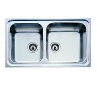 Teka 10119021 Fregadero 2 Cubetas 860x500x190, Classic, Acero Inox
