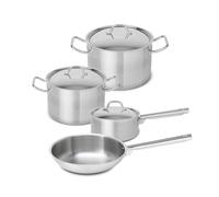 Teka Batería de Cocina Juego de Ollas y Sartenes 7 Piezas, Cazuelas y Sartén con Tapas para Inducción, Vitrocerámica y Gas, en Acero Inoxidable con Base de 3 Capas