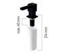 Teka 115890041 - Dispensador de jabón minimalista 350 ml con orificio de 3.5 cm de color negro