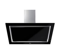 Teka DLV 98660 TOS - Campana Extractora Decorativa Vertical de 90 cm, Aspiración Perimetral, Doble Turbina, 3 Velocidades + 1 Intensiva, Mandos Digitales, Cristal Negro
