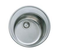 Teka Centroval 1C - Fregadero de Cocina 1 Seno, Encastrado, para Mueble de 45 cm, Cubeta Circular, Acero Inoxidable