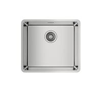 TEKA Fregadero Bajo Encimera 1 Cubeta Inox 18/10, Radio R15, Desagüe con Válvula Canasta 3½”, SilentSmart, Profundidad 20cm, Mueble 60 cm, Incluye Accesorios de Fijación, Modelo Be Linea RS15 45.40