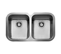 Teka Fregadero bajo encimera BE 2C 765 - 2 senos acero inoxidable, mueble 80 cm