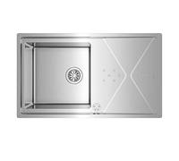 Teka Fregadero de 1 Cubeta con Escurridor en Acero Inoxidable 18/10, SilentSmart, Doble Instalación, 50 cm, Modelo Brooklyn 50 M-XP 1B 1D