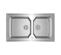 Teka | Fregadero enrasado o de sobre encimera con cubeta de acero inoxidable con SilentSmart | BROOKLYN 90 M-XP 2B | Acero Inoxidable | 86,4 x 50,4 x 21 cm