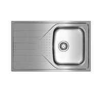 TEKA Fregadero Encastrado 1 Cubeta Acero Inoxidable 45 cm Escurridor Reversible, Profundidad 170mm, Desagüe Manual con Válvula Canasta y Sifón, Universe 45 T-XP 1C 1E