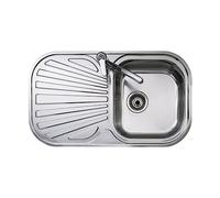 TEKA Fregadero Encastrado 1 Cubeta con Escurridor, Acero Inoxidable 18/10, Profundidad 170 mm, Válvula Canasta 3 ½”, Mueble 45 cm, Modelo Stylo 1B 1D