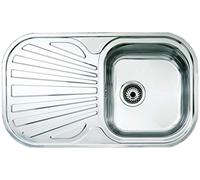 TEKA Fregadero Encastrado 1 Cubeta con Escurridor, Acero Inoxidable 18/10, Reversible, Profundidad 17 cm, Mueble 45 cm, Stylo 1C 1E