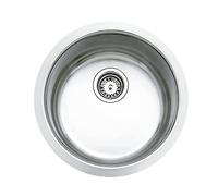 TEKA Fregadero Encastrado 1 Cubeta en Acero Inoxidable 18/10, Profundidad 18cm, Válvula Canasta 3 ½”, Embellecedor de Rebosadero, Incluye Accesorios de Fijación, Para Mueble de 45cm, Modelo BE 39.