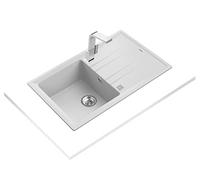 Fregadero Teka Stone 50 B-TG Empotrado Blanco 1 Seno Escurridor Reversible 860x510 mm
