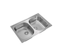 Fregadero Teka UNIVERSE 80TXP2C, Inox, 2 senos, mueble de 80 cm