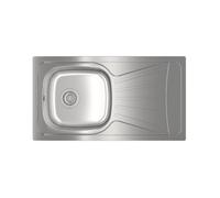TEKA Fregadero Encastrado con Escurridor, Acero Inoxidable Pulido, 45 cm | Reversible, Instalación por Encastre, Acabado Pulido Starbright, Válvula Manual de 3½" con Rebosadero y Sifón, E-50 1B 1D