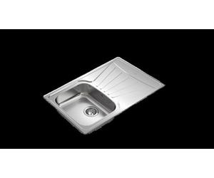 Teka Fregadero Encastrado StarBright, 1 Cubeta, Escurridor a la derecha, Acero inoxidable, Acabado Pulido, 50 x 79 x 16 cm