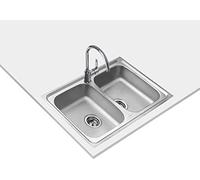 Teka Fregadero Encastrado StarBright, 2 Cubetas, Acero inoxidable, Acabado Mate, 50 x 79 x 16 cm