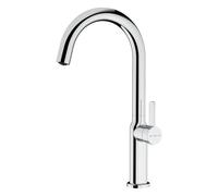 TEKA Grifo Cocina Monomando, Caño Alto Giratorio 360º, Aireador Anticalcáreo Caudal 5 l/min a 3 Bar Cartucho Cerámico, Latiguillos Flexibles 3/8”, Modelo OVAL 915