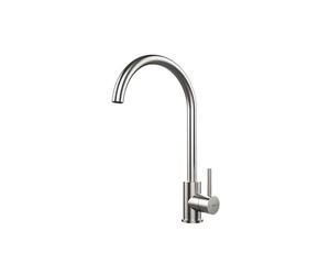 TEKA Grifo Cocina Monomando, Caño Alto Giratorio 360º, Aireador Eco Anticalcáreo Limitador de caudal 5 l/min, Acero Inoxidable AISI 304, Easy Fix, Modelo UNI 9310