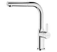 TEKA Grifo Cocina Monomando, Caño Alto Giratorio 360º, Maneral Extraíble, Aireador Anticalcáreo, Latiguillos Flexibles de Alimentación de 3/8”, Modelo OVAL 938