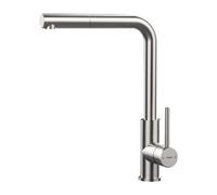 TEKA Grifo Cocina Monomando, Caño Alto Giratorio 360º, Maneral Extraíble, Aireador Eco Anticalcáreo, Manguera Flexible, Acero Inoxidable AISI 304, Modelo UNI 9331