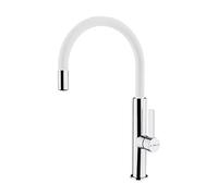 TEKA Grifo Cocina Monomando, Caño Alto Giratorio, Aireador Anticalcáreo, Color Blanco, Sistema Easy-Quick, Modelo FOT 995