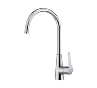 TEKA Grifo Cocina Monomando, Caño Alto Giratorio, Aireador Anticalcáreo, Latiguillos 3/8", Cromado, Modelo VITA