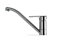 TEKA Grifo Cocina Monomando, Caño Bajo Giratorio, Aireador Anticalcáreo, Acero Inoxidable, Latiguillos Flexibles 3/8”, Modelo ML 8191362