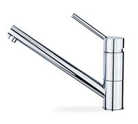 TEKA Grifo Cocina Monomando, Caño Bajo Giratorio, Aireador Anticalcáreo, Latiguillos Flexibles de 3/8", Modelo AUK 913