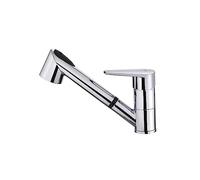 TEKA Grifo Cocina Monomando, Caño Bajo Giratorio, Maneral Extraíble 2 Funciones, Aireador Anticalcáreo, Latiguillos Flexibles de 3/8", MTP 978