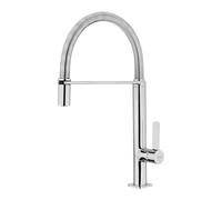 TEKA Grifo Cocina Monomando, Caño Giratorio Flexible, Maneral Extraíble con Chorro Aireado, Aireador Anticalcáreo, Acabado Cromado, Modelo FO 939