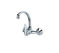TEKA Grifo Cocina Monomando Mural, Caño Giratorio 180 mm, Aireador Anticalcáreo, Cartucho de Discos Cerámicos, Reductores de Ruido, Modelo IN 024