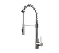 TEKA Grifo Cocina Monomando Profesional, Caño Extraíble, Acero Inoxidable | Acero Inoxidable AISI 304, Caño Giratorio 360º, Caño Extraíble con Chorro y Ducha, Manguera Flexible Resistente, UNI 9912