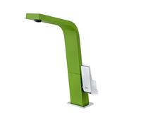 TEKA Grifo Cocina Verde Monomando, Caño Alto Plano Giratorio, Cartucho de Discos Cerámicos, Aireador Anticalcáreo, Latiguillos de Alimentación 3/8", Modelo IC 915