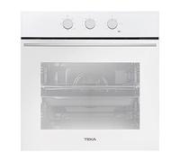 TEKA Horno Multifunción 60 cm, Limpieza HydroClean ECO, 6 Funciones, 1 Guía Plus-Extension con 5 Alturas de Cocinado con Bandeja y Rejilla, Blanco, Calentamiento Rápido, Modelo HSB 610