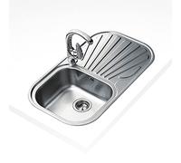 Teka Stylo 1C 1E - Fregadero, 1 Cubeta y Escurridor, para Mueble de 45cm, Cubeta de Acero Inoxidable, Fácil Instalación, Diseño Moderno, Color Acero Inoxidable
