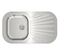 Teka Stylo 1C 1E - Fregadero, 1 Cubeta y Escurridor, para Mueble de 45cm, Cubeta de Acero Inoxidable, Fácil Instalación, Diseño Moderno, Color Acero Inoxidable