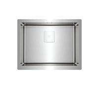 Teka - TEKA Fregadero Encastrado 1 Seno 60 cm en Acero Inoxidable, Profundidad 20 cm, Desagüe con Válvula Canasta y Sifón, SilentSmart, Triple Instalación, AMERICAN PRO 60 M-XP 1B