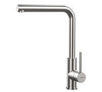 TEKA Grifo Cocina Monomando, Caño Alto Giratorio 360º, Maneral Extraíble, Aireador Eco Anticalcáreo, Acero Inoxidable AISI 304, Modelo UNI 9331
