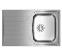 Teka Universe 45 T-XP 1C 1E - Fregadero de 45 cm, Izquierda y Encastrado, 1 Cubeta y Escurridor, Desagüe con Válvula Manual, Acabado pulido, Color Acero Inoxidable