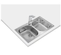 Fregadero Teka UNIVERSE 80TXP2C, Inox, 2 senos, mueble de 80 cm