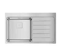 Teka Zenit RS15 1C 1E R - Fregadero de 50 cm, Encastrado Derecha, SilentSmart, Desagüe Automático Cuadrado, Tapa Decorativa, Chapa de Gran Espesor, Color Acero Inoxidable