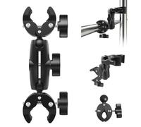 TEKCAM Abrazadera de doble montaje con brazo mágico para soporte de luz de estudio fotográfico, monitor, flash LED, palo selfie, trípode, paraguas, manillar de bicicleta, cámara de acción, cámara de