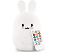 Tekemai Grande Talla luz nocturna infantil, luz quitamiedos, Lámpara de Noche - portátily USB recargable - lámpara infantil LED multicolor con mando - Brillo y Color Ajustable, regalo - Grande Conejo