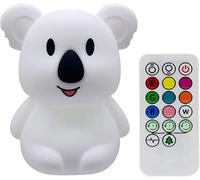 Tekemai Grande Talla luz nocturna infantil, luz quitamiedos, Lámpara de Noche - portátily USB recargable - lámpara infantil LED multicolor con mando, luz bebe Silicona suave y lavable - Grande Koala