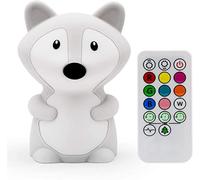 Tekemai Luz Nocturna Infantil, Lámpara de Noche, Lámpara Quitamiedos para Niños/Bebé, Resistente a Rotura, LED Cuidado Ojos, Brillo y Color Ajustable, Control Táctil, Recargable - Zorro