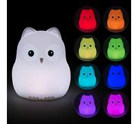 Tekemai Luz Nocturna Infantil, Lámpara de Noche, Lámpara Quitamiedos para Niños/Bebé, Resistente a Rotura, LED Cuidado Ojos, Brillo y Color Ajustable, Control Táctil, Recargable - Polluelo