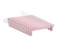 Tekenewbse 10 Perchas para Pantalones, Pinzas Perchas Faldas de Falda Que Ahorran Espacio con Ganchos Giratorios de 360 °, Clips Ajustables para Colgar Pantalones Cortos Camisas Falda Bufanda (Rosa)