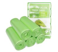 Tekenewbse 150 Piezas Bolsa Basura 25L, Bolsas de Basura Biodegradable, Bolsa de Basura, Bolsas Basura, Compostables para Residuos de Alimentos, Hogar, Jardín, Cocina, Oficina(50X60cm,Verde)