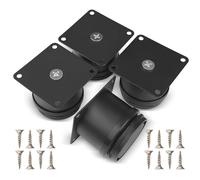 tekenewbse 4 Piezas Patas para Muebles Regulables, Negras Patas para Sofas, Mesitas de Noche, Altura Ajustable de 0-15 mm, Vienen con Tornillos Acero Inoxidable para Sofas, Mesa Escritorio, Camas