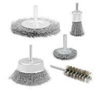 Tekenewbse 5 Piezas Cepillos de Alambre para Taladro, Vástago Redondo 6 mm Cepillo Metalico Limpieza, Lijadora para Cepillos Alambre Taladro Profesionale para Pulir/Lijar/Eliminación Óxido/Corrosión
