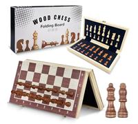 Tekenewbse Ajedrez Magnetico, 29 × 29 cm Madera Plegable Tablero Ajedrez Viaje para Niños, Profesional Juego de Ajedrez Piedras, Chess Set Damas Juego de Mesa, Ajedrez para Infantil y Adultos Board