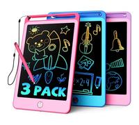 TEKFUN 3 Pack de tableta LCD para niños de 8,5 pulgadas con correa para el lápiz y reutilizable,juguetes educativos para niños pequeños,regalo de cumpleaños para niños y niñas de 3-7 años de edad